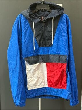 Tommy Hilfiger Men's XL Colorblock Fleece-Lined Windbreaker